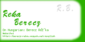 reka berecz business card